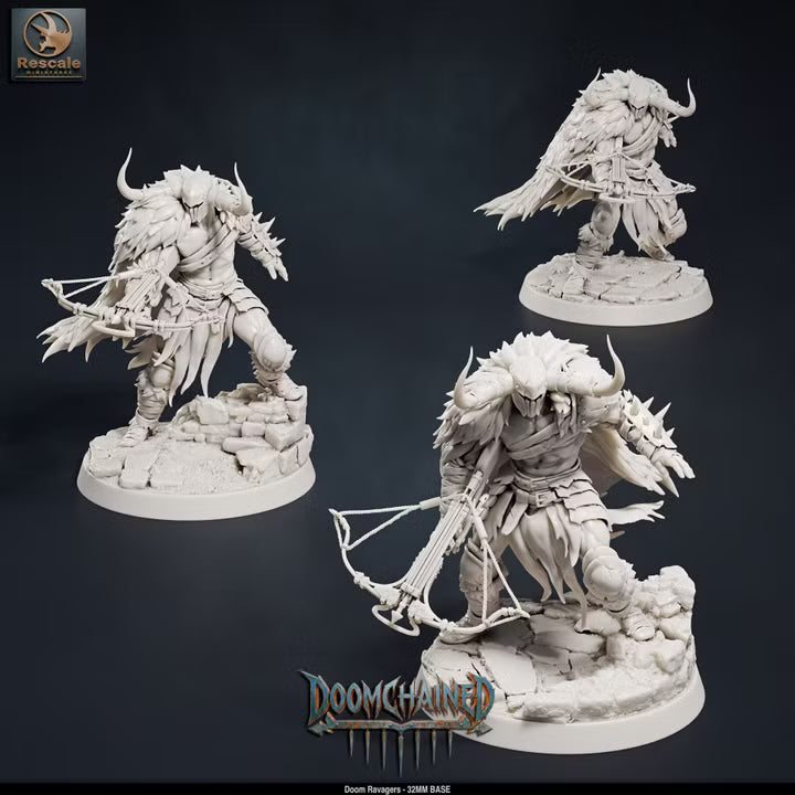 Pack Doom Ravagers - Complete 15-Model Warband Set & Individual Squads - 32mm Base-Rescale Miniatures -Grimdark Tabletop RPG Miniatures & Wargaming Collectibles