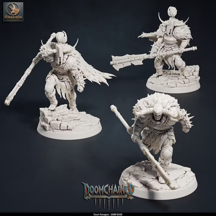 Pack Doom Ravagers - Complete 15-Model Warband Set & Individual Squads - 32mm Base-Rescale Miniatures -Grimdark Tabletop RPG Miniatures & Wargaming Collectibles