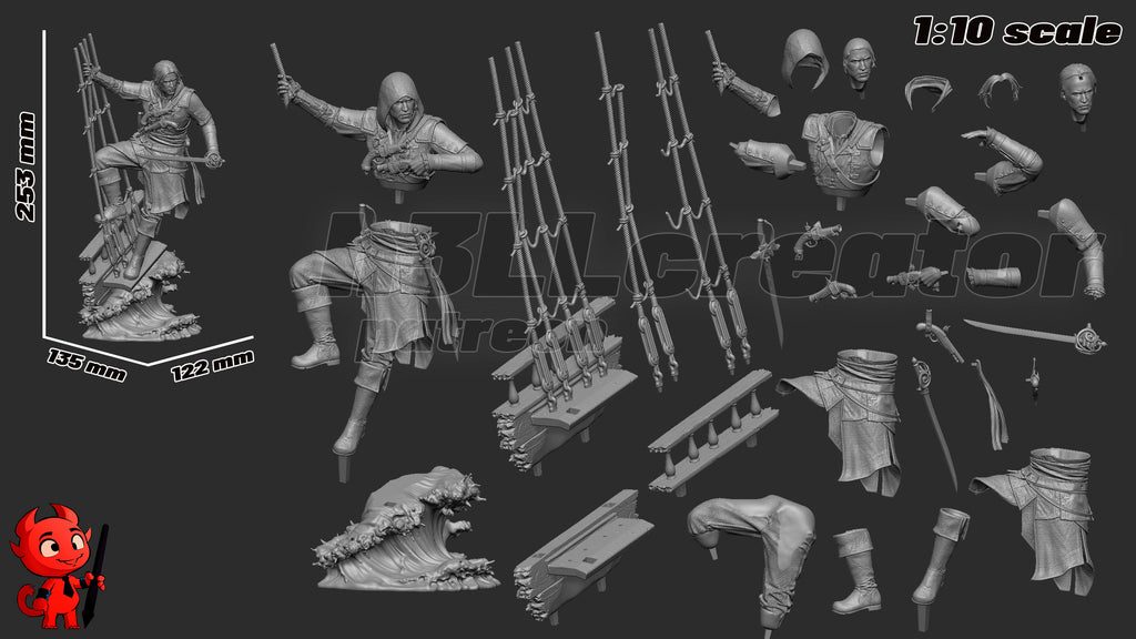Edward Kenway "Master of the Seas" – 1:10 Scale Assassin Pirate Collector Statue
