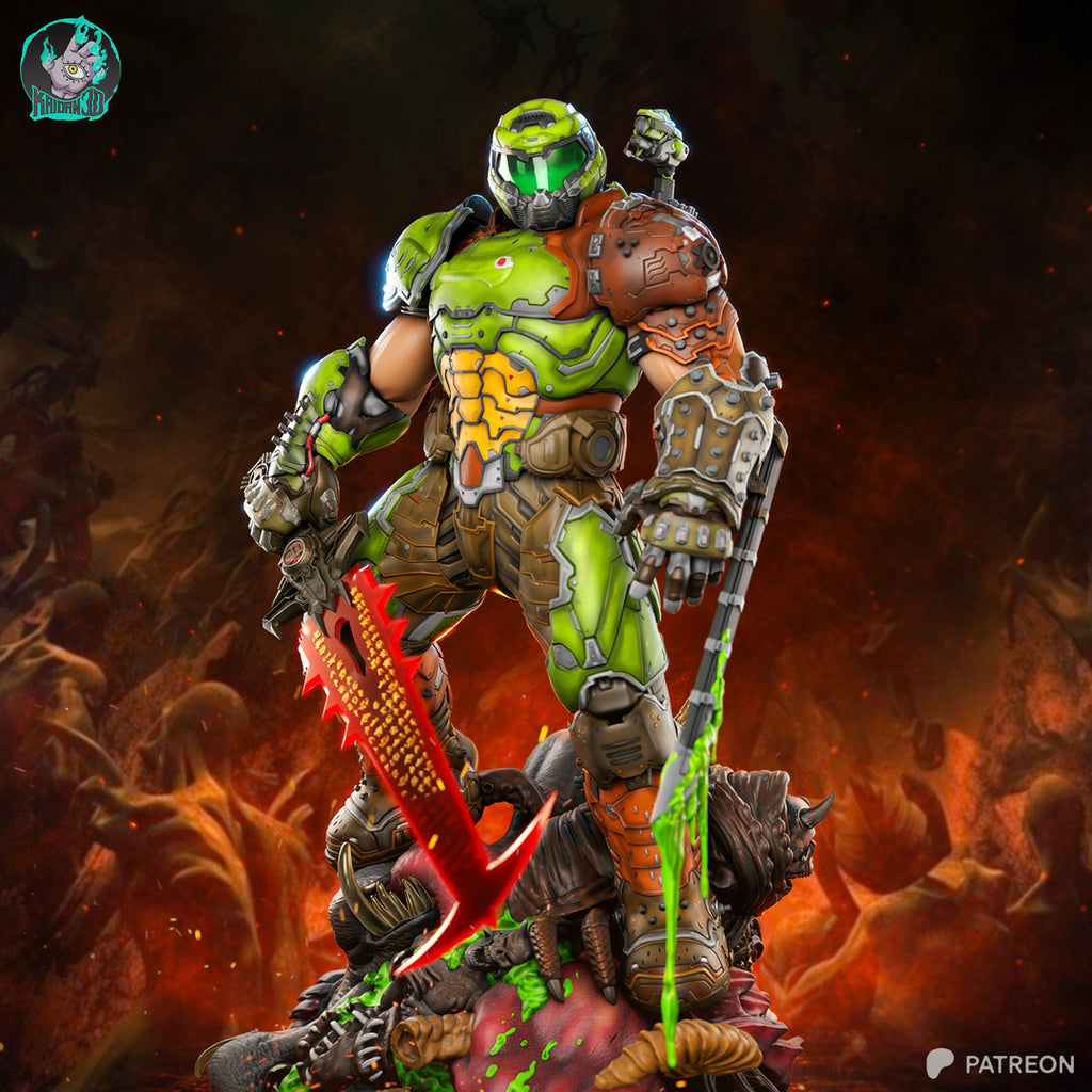 Doom Slayer - Doom Eternal | High-Precision 3D Printed Resin Statue / Collectible