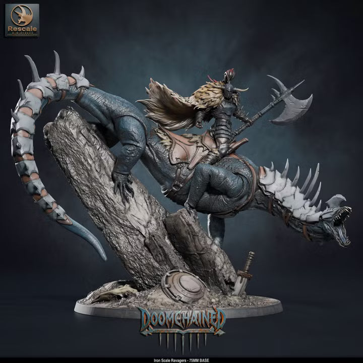 Iron Scale Ravager A - 75mm Base - Rescale Miniatures- Tabletop RPG Miniature