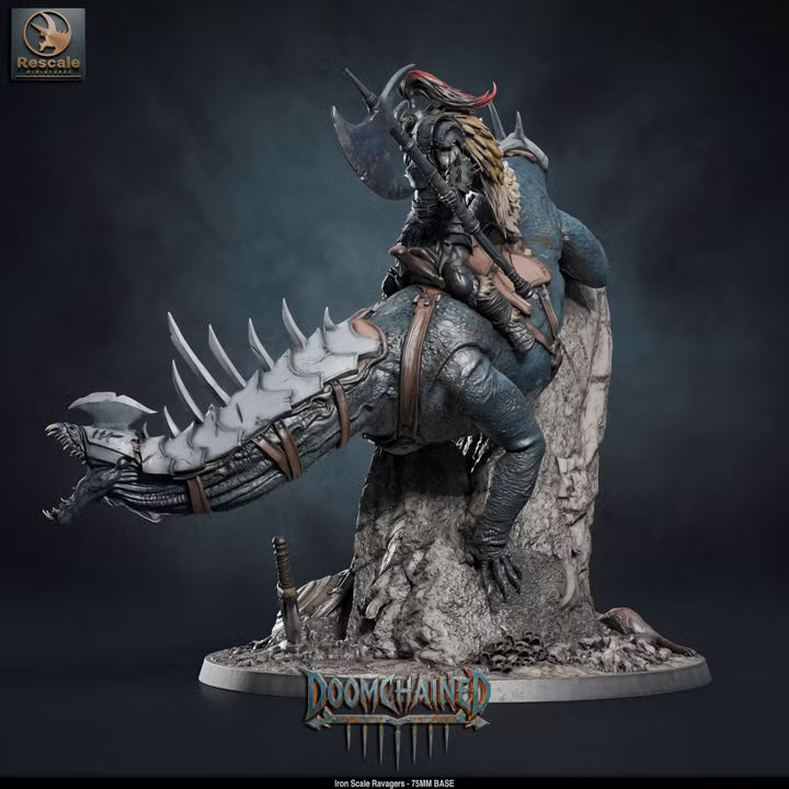 Iron Scale Ravager A - 75mm Base - Rescale Miniatures- Tabletop RPG Miniature