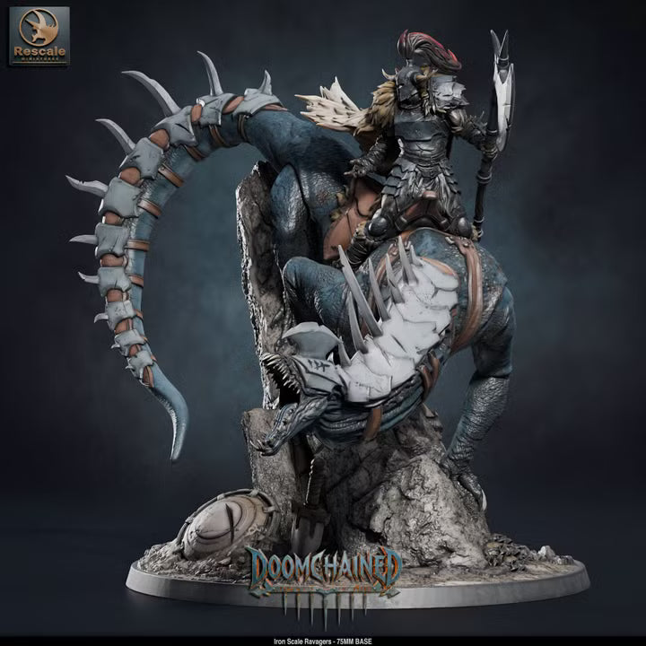 Iron Scale Ravager A - 75mm Base - Rescale Miniatures- Tabletop RPG Miniature