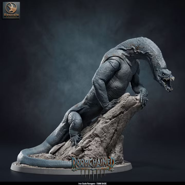 Iron Scale Ravagers - Complete 5-Model Set -75mm Base -Rescale Miniatures -Tabletop RPG Monsters