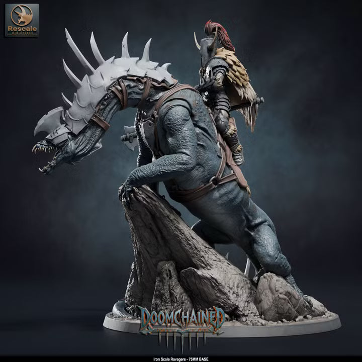 Iron Scale Ravagers - Complete 5-Model Set -75mm Base -Rescale Miniatures -Tabletop RPG Monsters