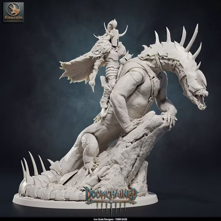 Iron Scale Ravagers - Complete 5-Model Set -75mm Base -Rescale Miniatures -Tabletop RPG Monsters