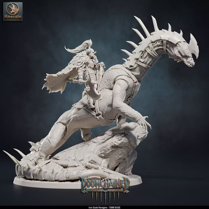 Iron Scale Ravagers - Complete 5-Model Set -75mm Base -Rescale Miniatures -Tabletop RPG Monsters