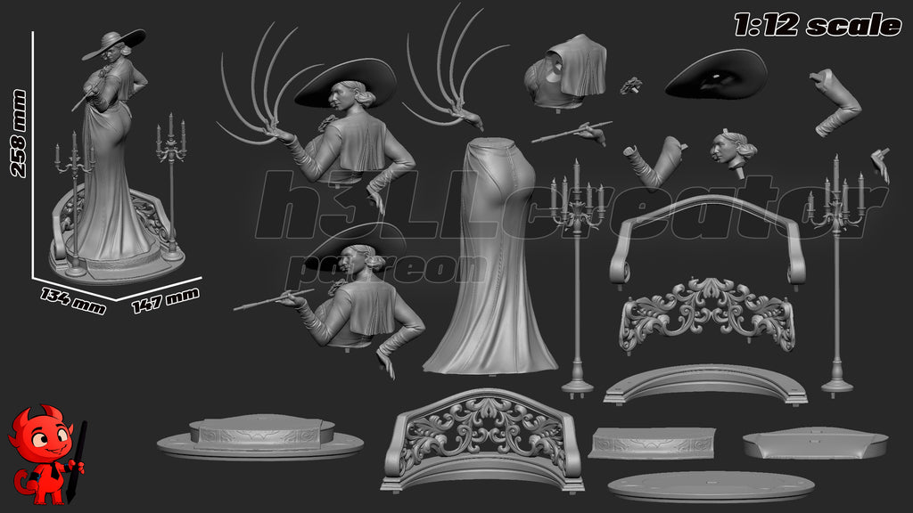 Lady Dimitrescu "Mistress of Castle Dimitrescu" – 1:12 Scale Resident Collector Statue