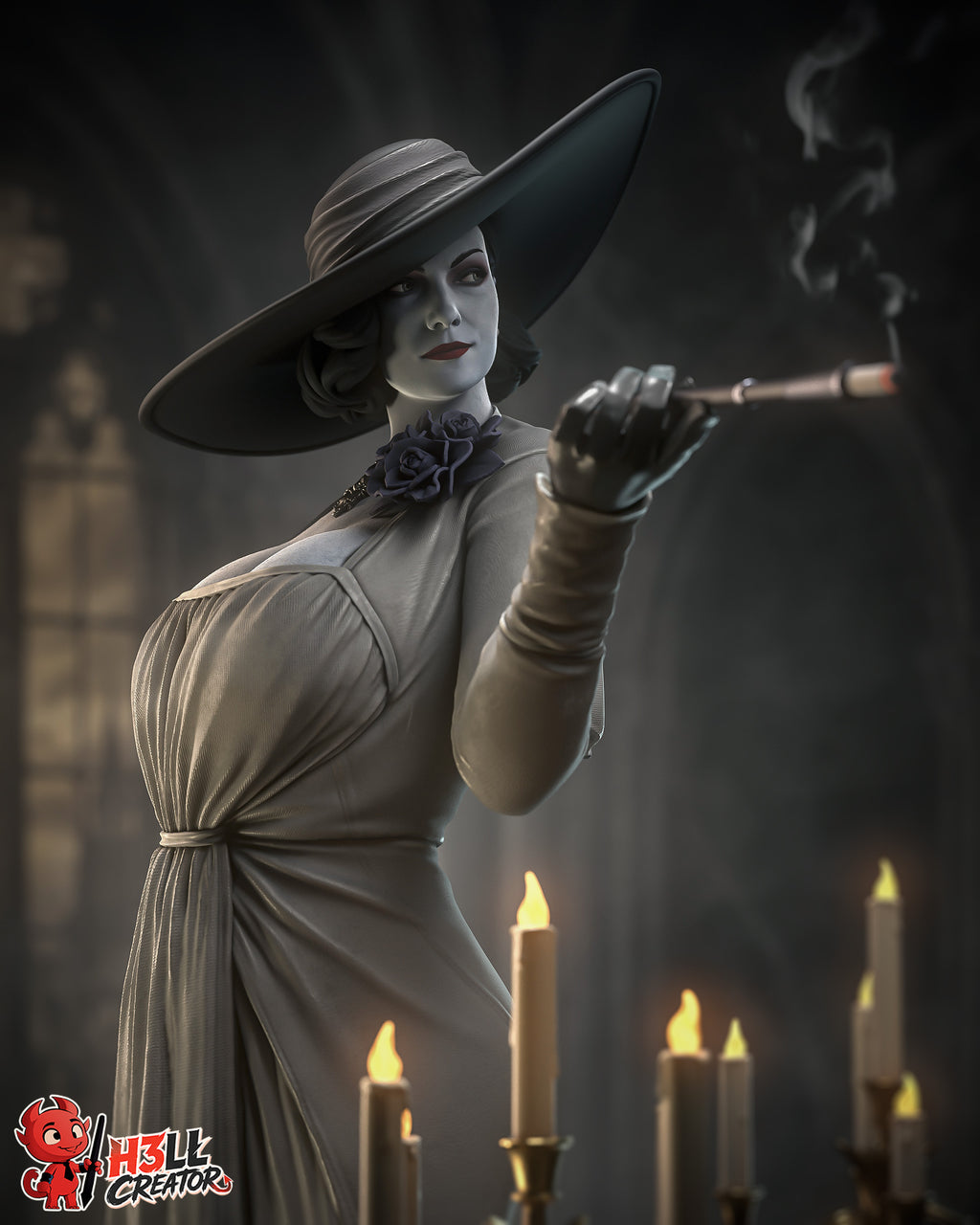 Lady Dimitrescu "Mistress of Castle Dimitrescu" – 1:12 Scale Resident Collector Statue