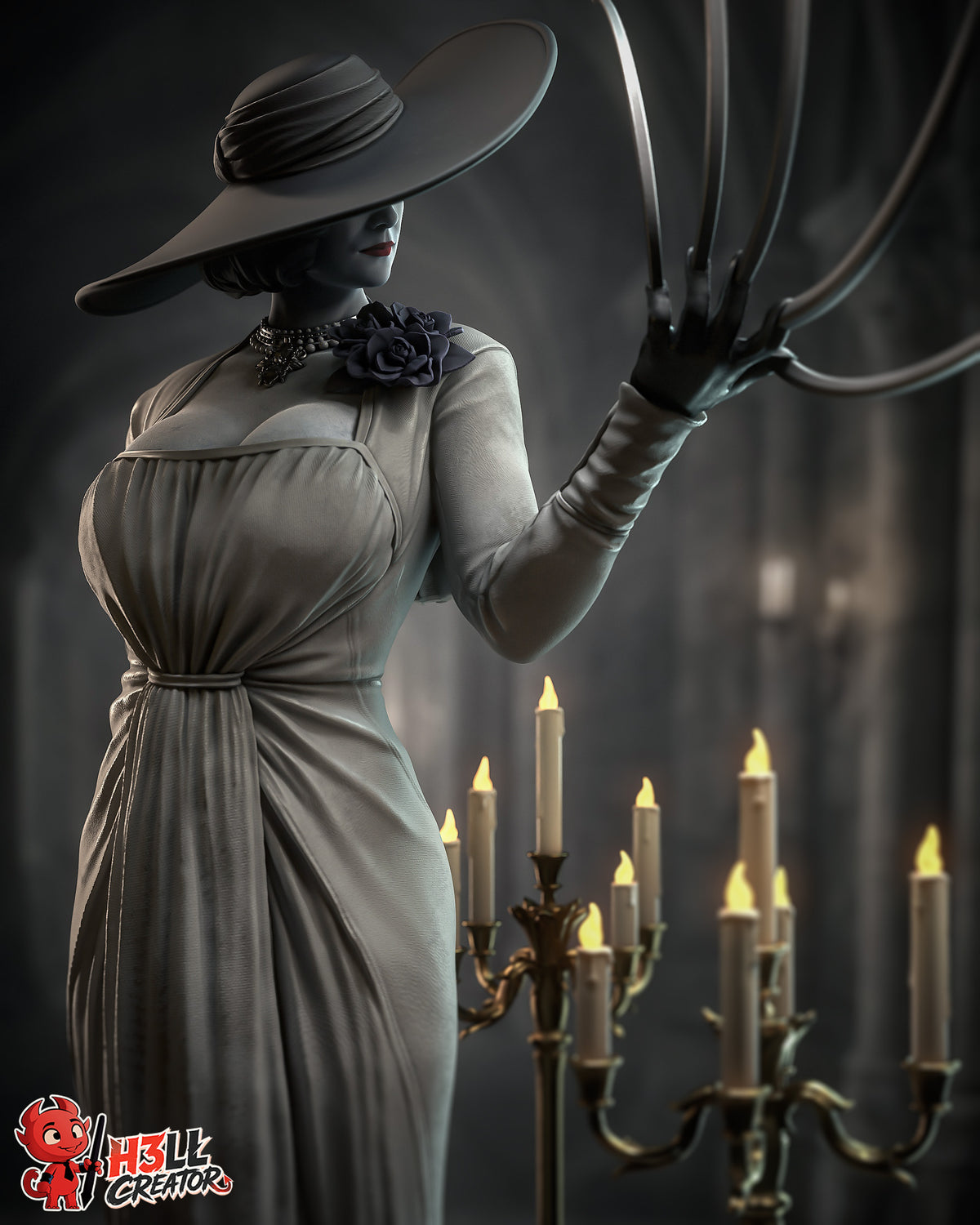 Lady Dimitrescu "Mistress of Castle Dimitrescu" – 1:12 Scale Resident Collector Statue