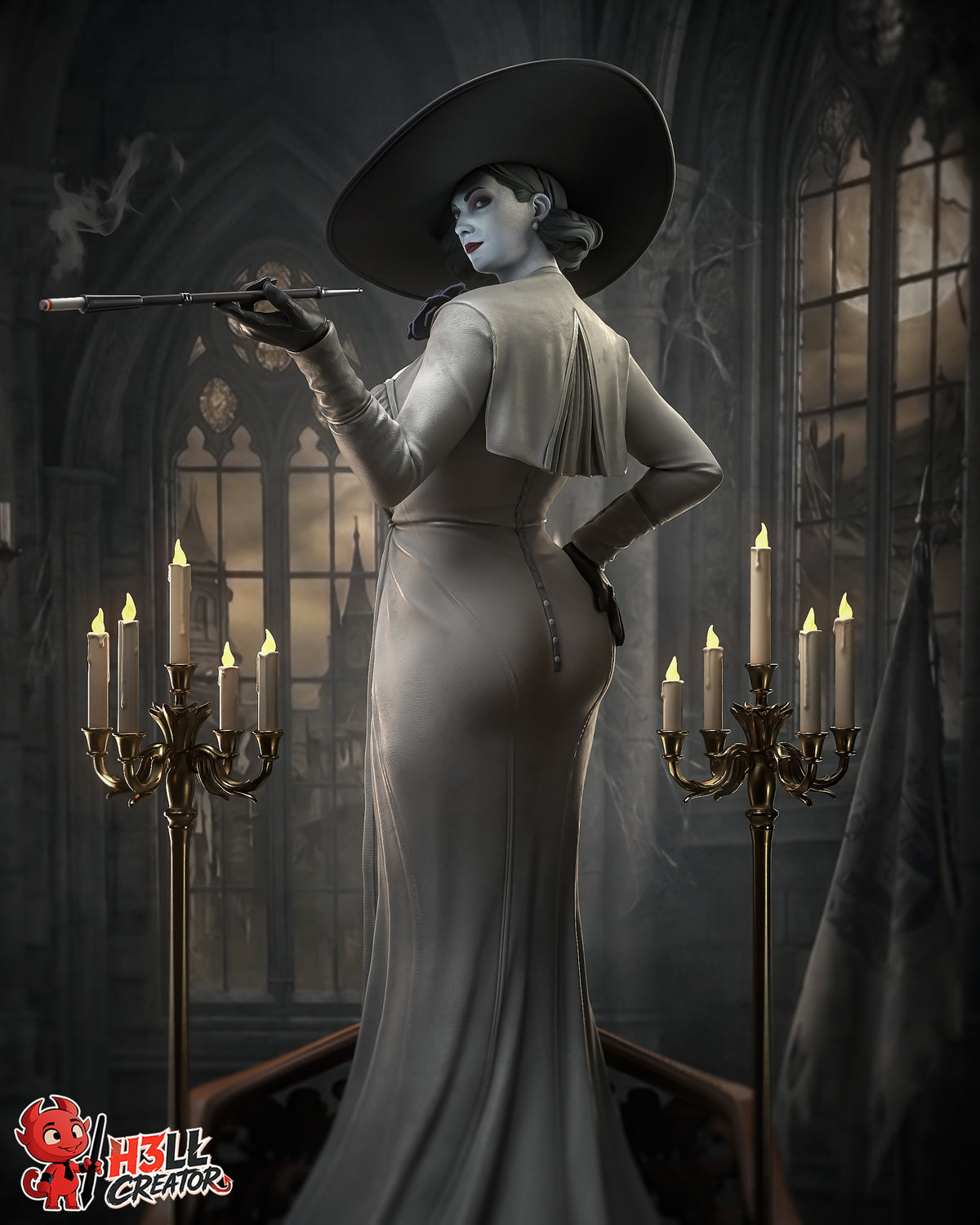 Lady Dimitrescu "Mistress of Castle Dimitrescu" – 1:12 Scale Resident Collector Statue