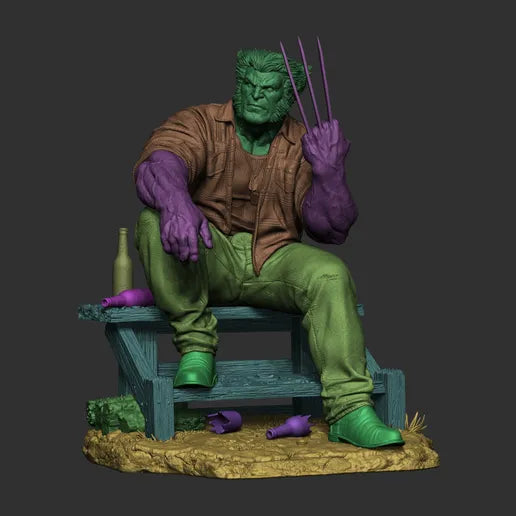 Old Man Logan / Wolverine Collectible Statue with Switchable Heads – Rescale Miniatures