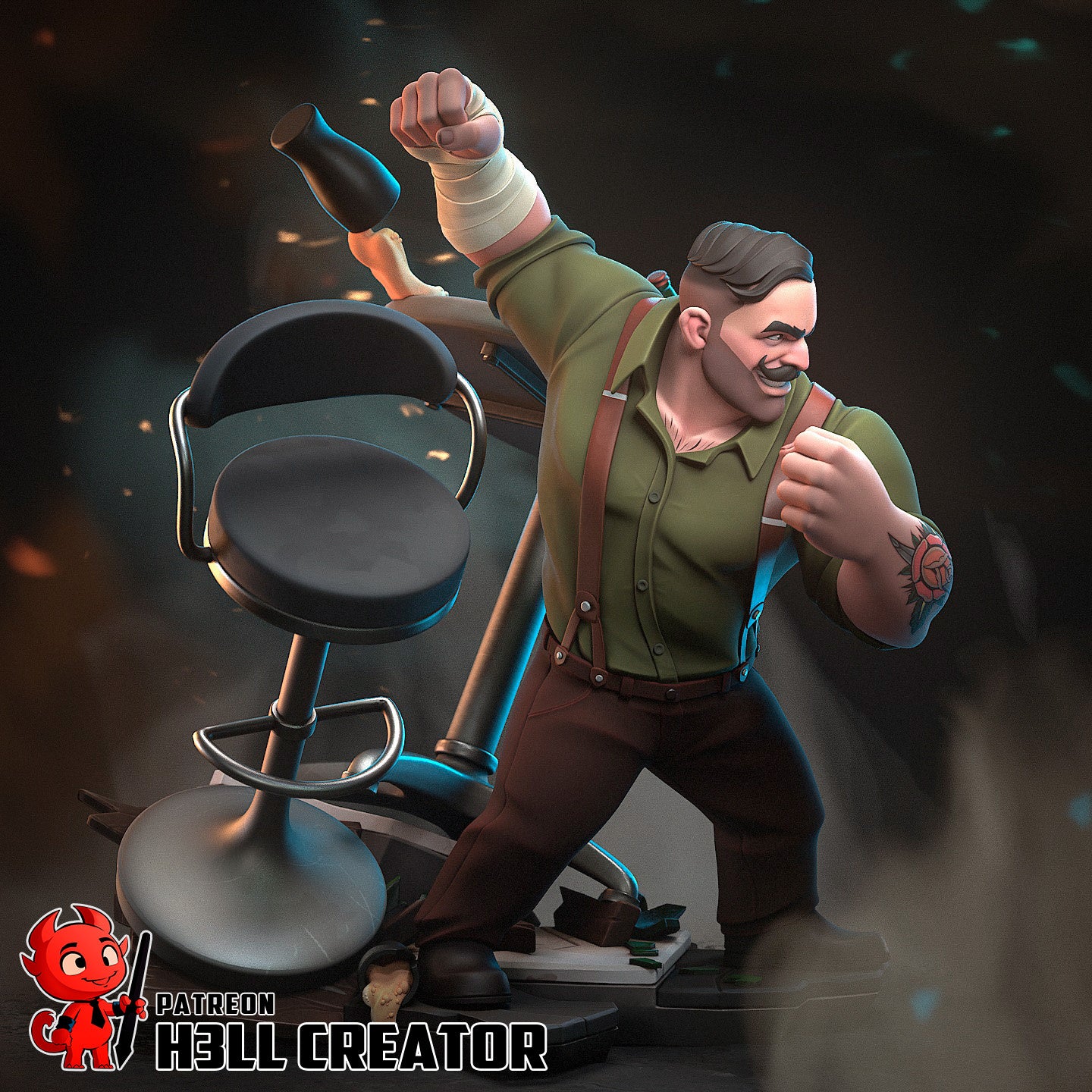 "Punch Up" Tavern Brawler Statue & Busts