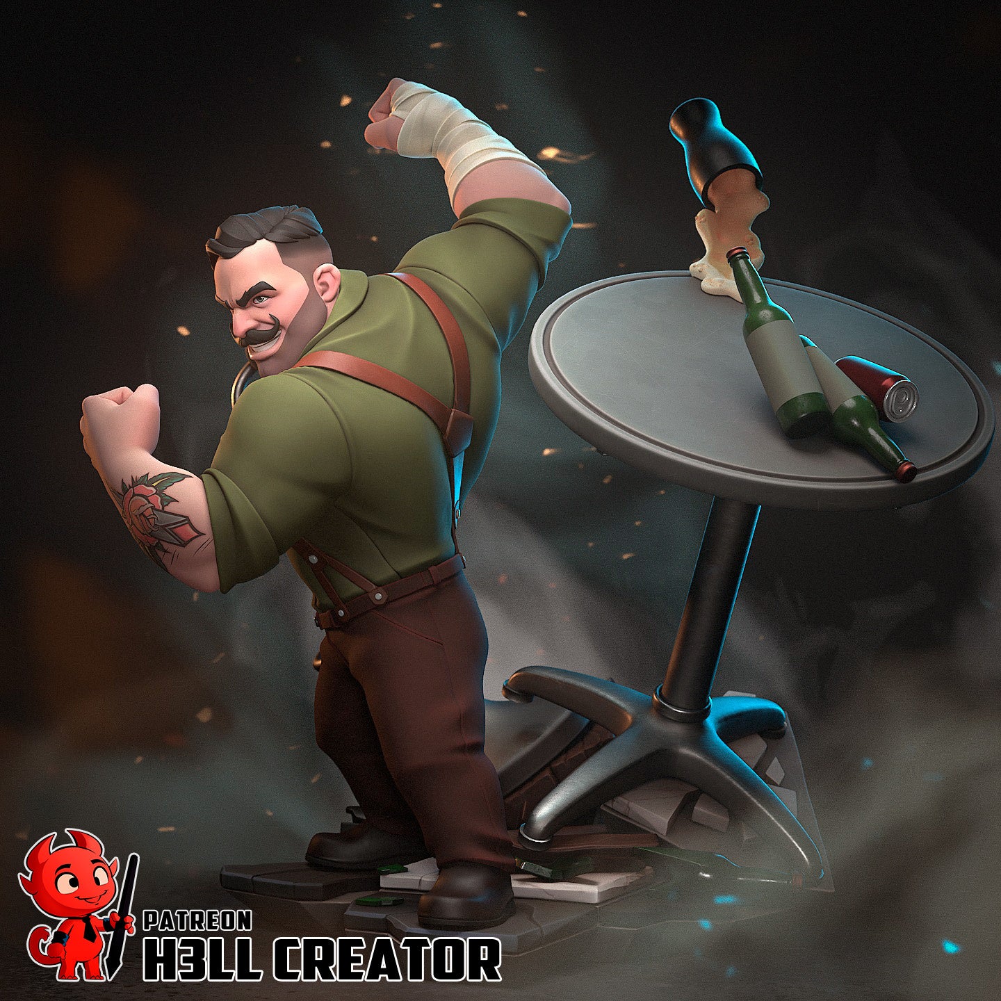 "Punch Up" Tavern Brawler Statue & Busts