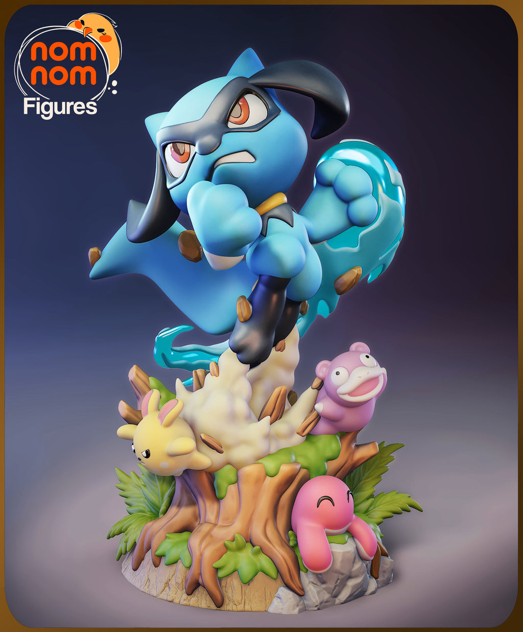 Riolu Action Chibi Statue | 3D Printed Collectible