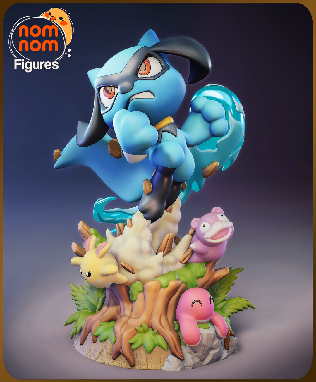 Riolu Action Chibi Statue | 3D Printed Collectible