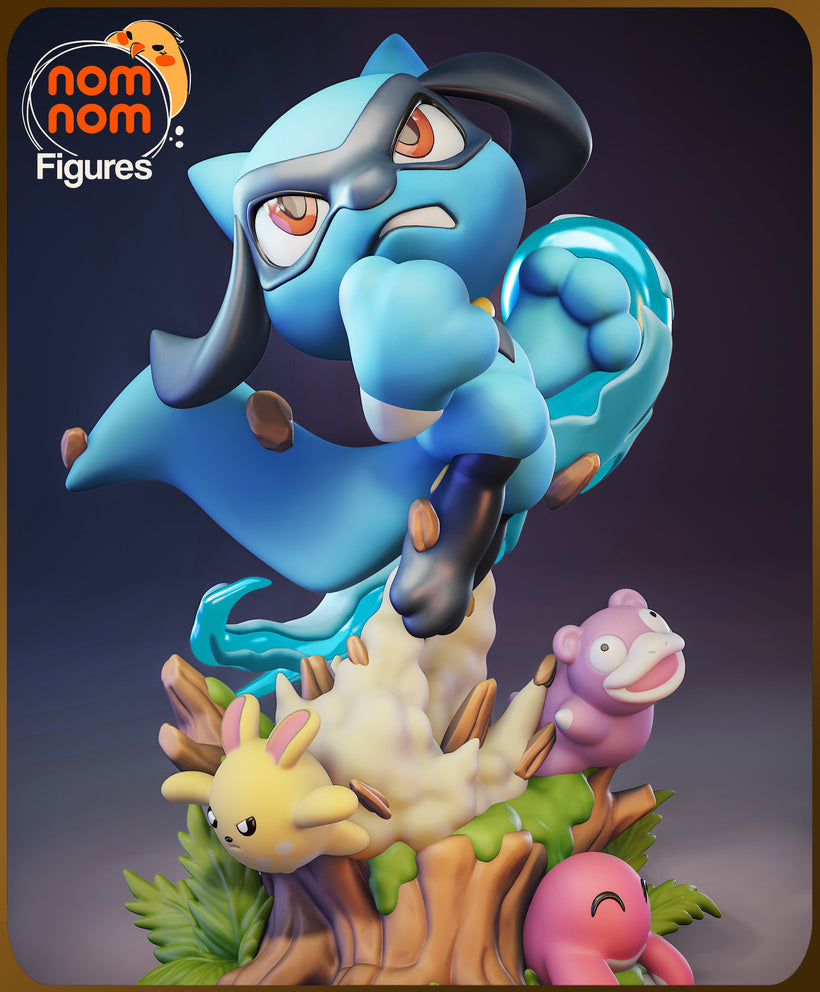 Riolu Action Chibi Statue | 3D Printed Collectible