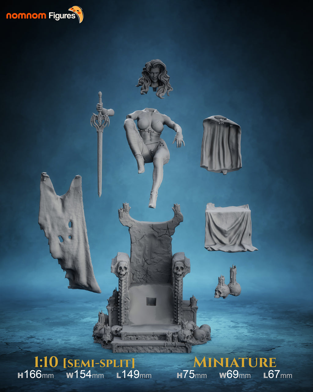 Lady Death on Skull Throne - 1:10 Scale Collectible Statue by Nomnom Figures