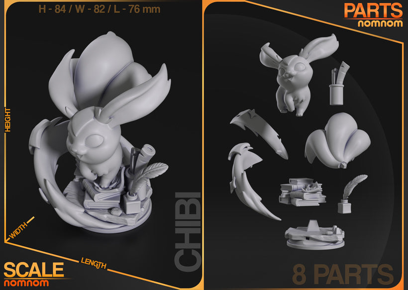 Carbuncle Chibi Magic Scholar Statue | 3D Printed Collectible