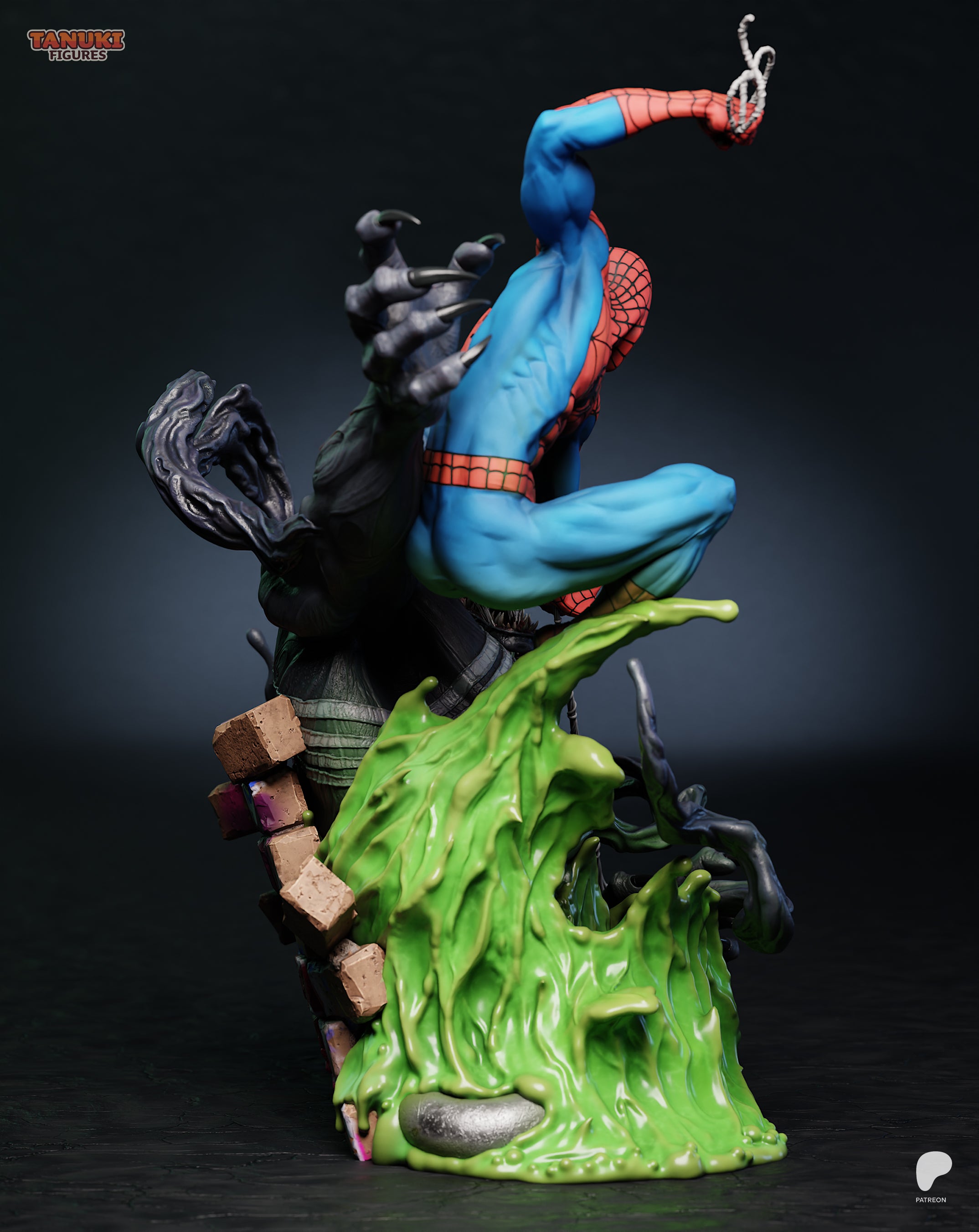 Spider-Man vs. Venom Battle Diorama | 16K Resin Printed Collectible Statue