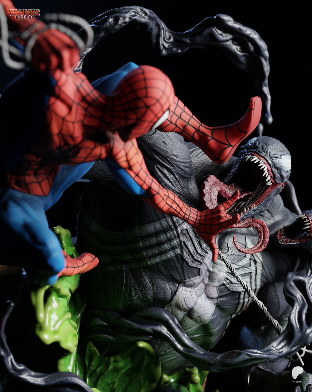 Spider-Man vs. Venom Battle Diorama | 16K Resin Printed Collectible Statue