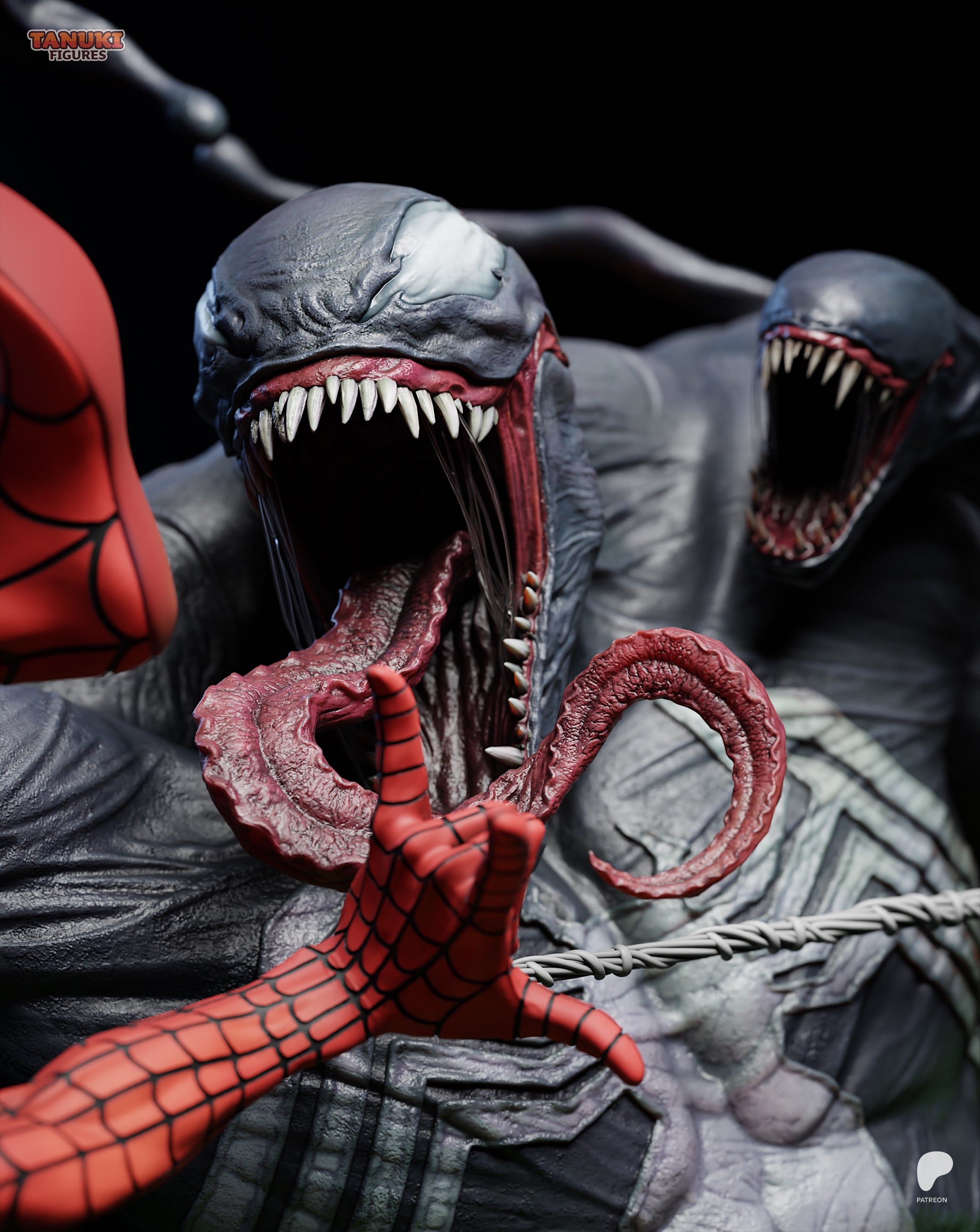 Spider-Man vs. Venom Battle Diorama | 16K Resin Printed Collectible Statue