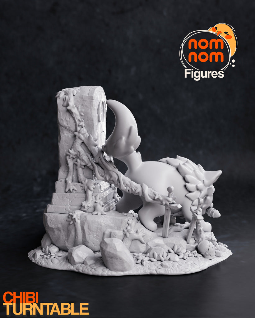 Great Grey Wolf Blade Master Chibi Miniature Diorama – High-Detail Resin Printed Collectible