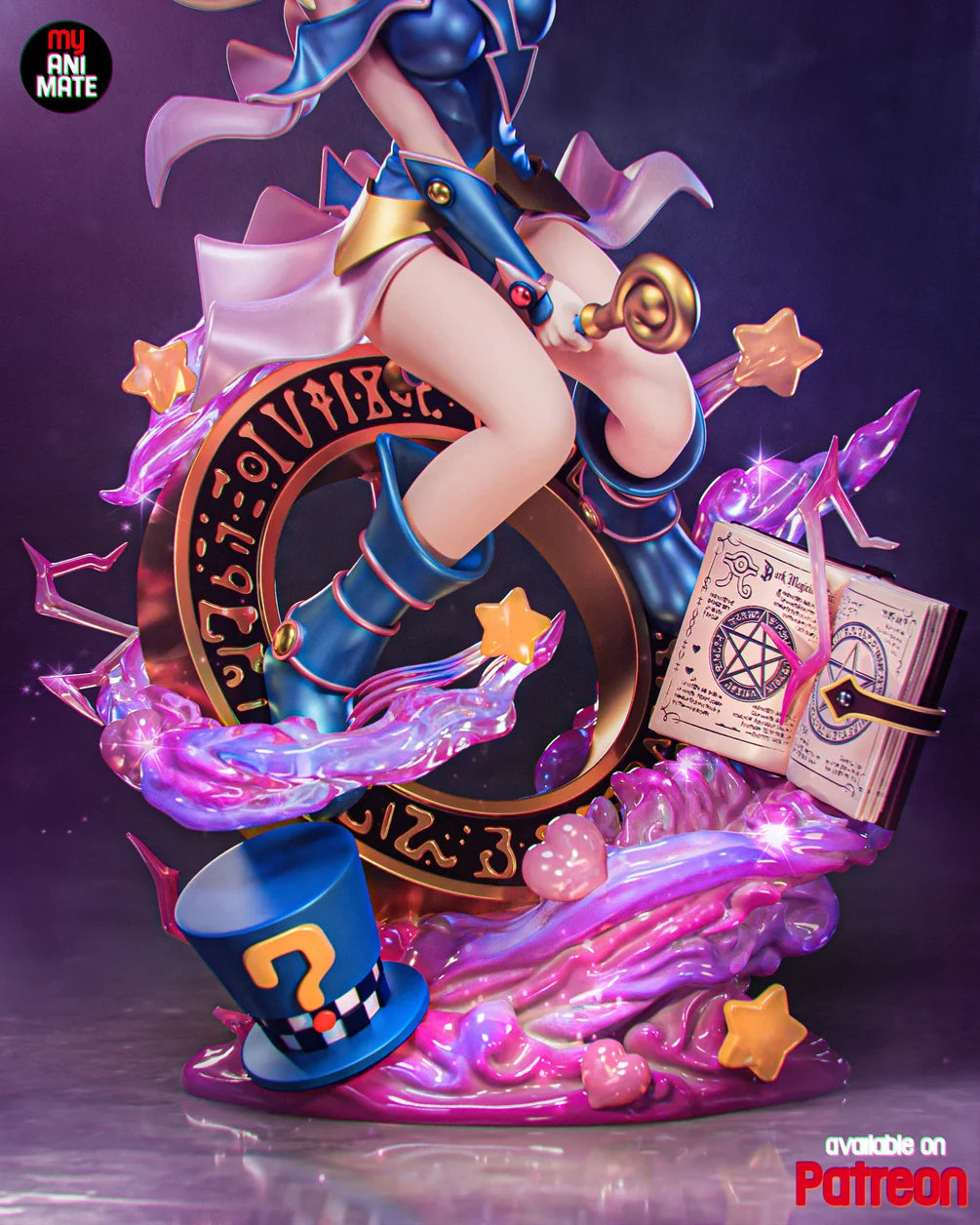 Dark Magician Girl (Yu-Gi-Oh!) Custom Resin Statue – 1/8 Scale Collectible Figure with Magical Spellbook Base