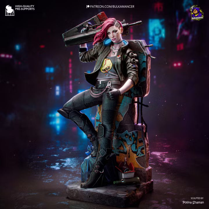 Female V the Blaze of Glory | Cyberpunk Street Mercenary Resin Statue / Garage Kit (Bulkamancer)