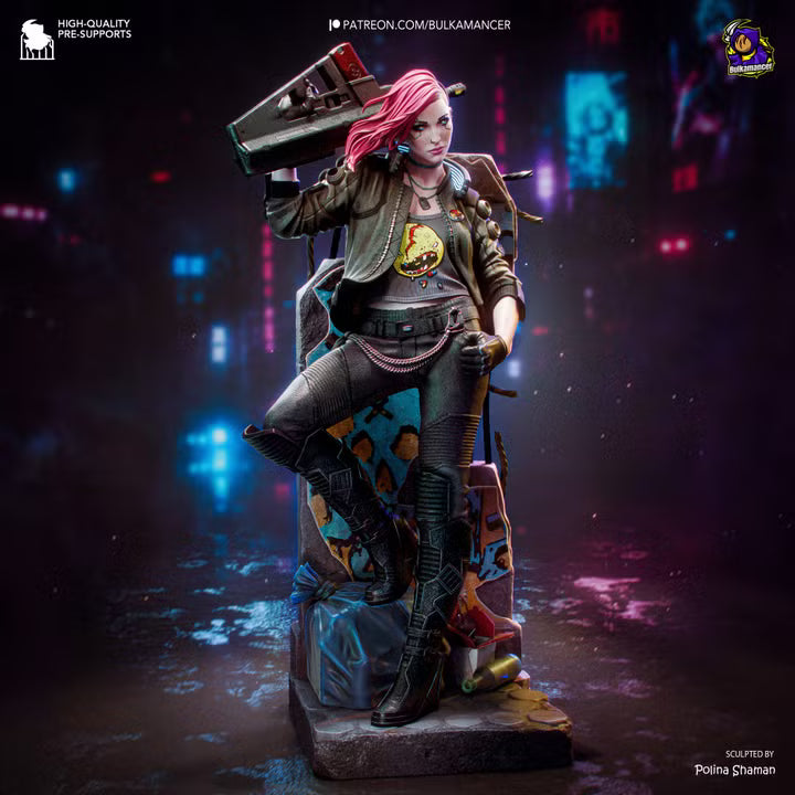Female V the Blaze of Glory | Cyberpunk Street Mercenary Resin Statue / Garage Kit (Bulkamancer)