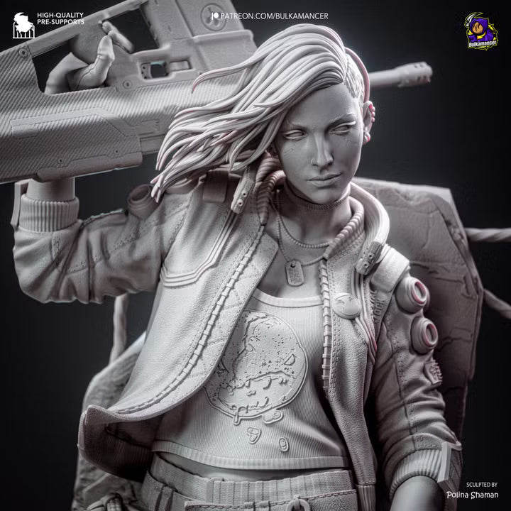 Female V the Blaze of Glory | Cyberpunk Street Mercenary Resin Statue / Garage Kit (Bulkamancer)