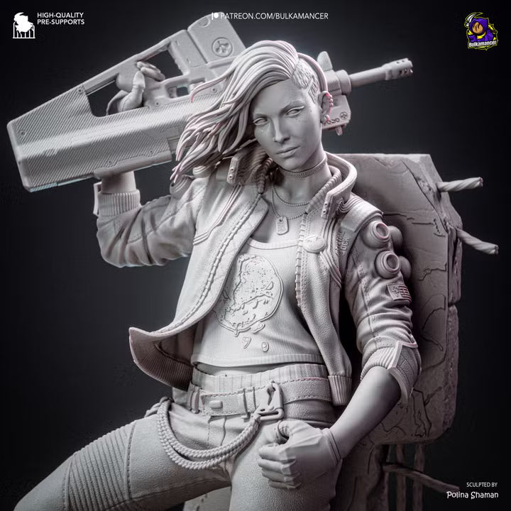 Female V the Blaze of Glory | Cyberpunk Street Mercenary Resin Statue / Garage Kit (Bulkamancer)
