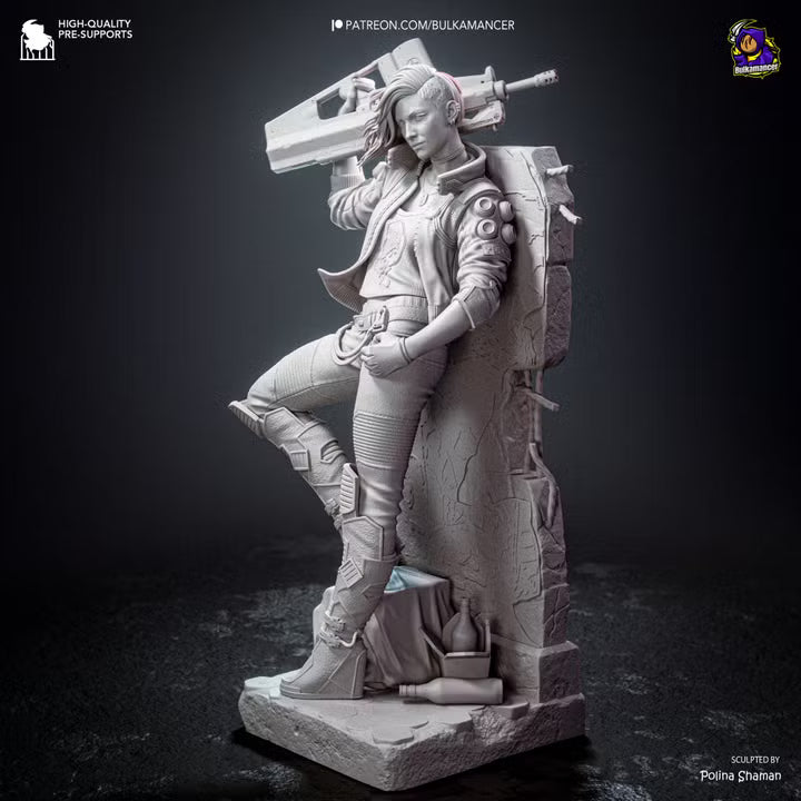 Female V the Blaze of Glory | Cyberpunk Street Mercenary Resin Statue / Garage Kit (Bulkamancer)