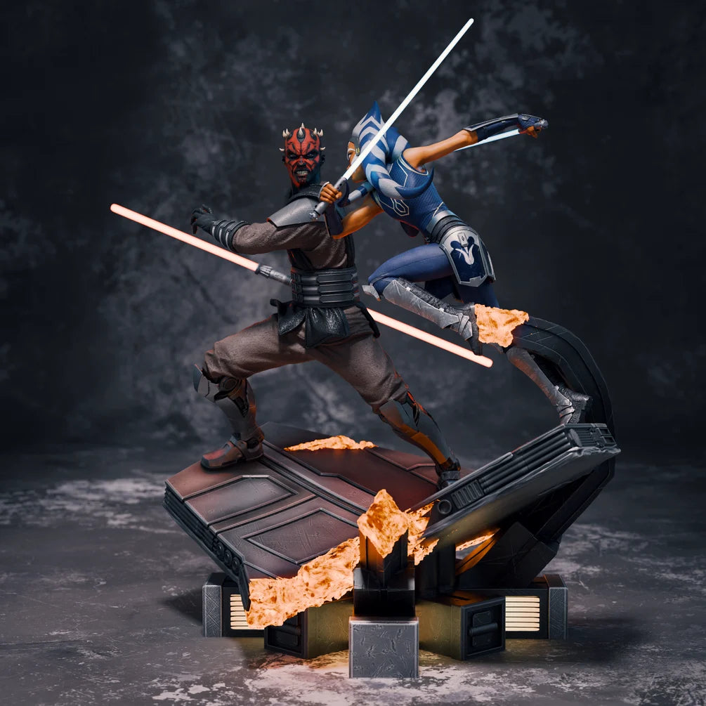 Star Wars: The Clone Wars - Ahsoka vs. Darth Maul Mandalore Duel Diorama | Multiple Scales & Finishes