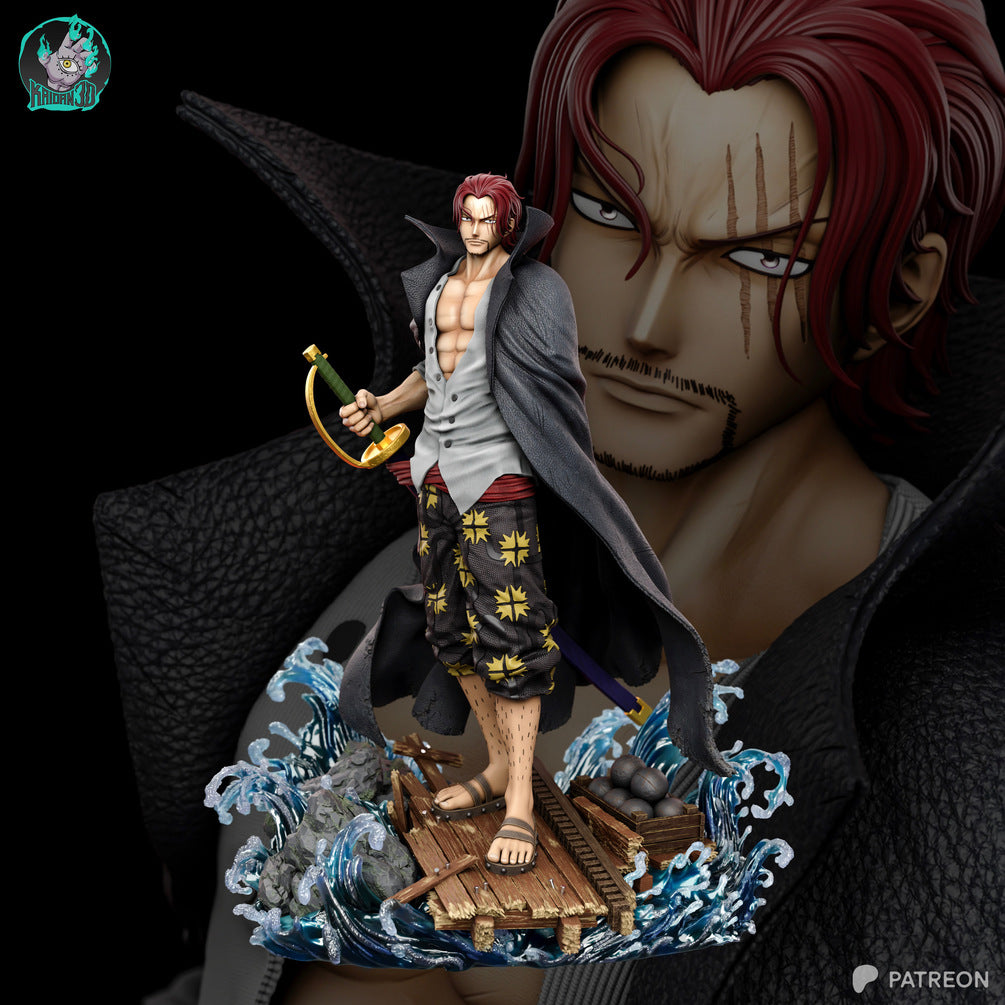 One Piece - Shanks with Haki Spirit Dragon Custom 3D-Printed Display Statue | Kaidan3D