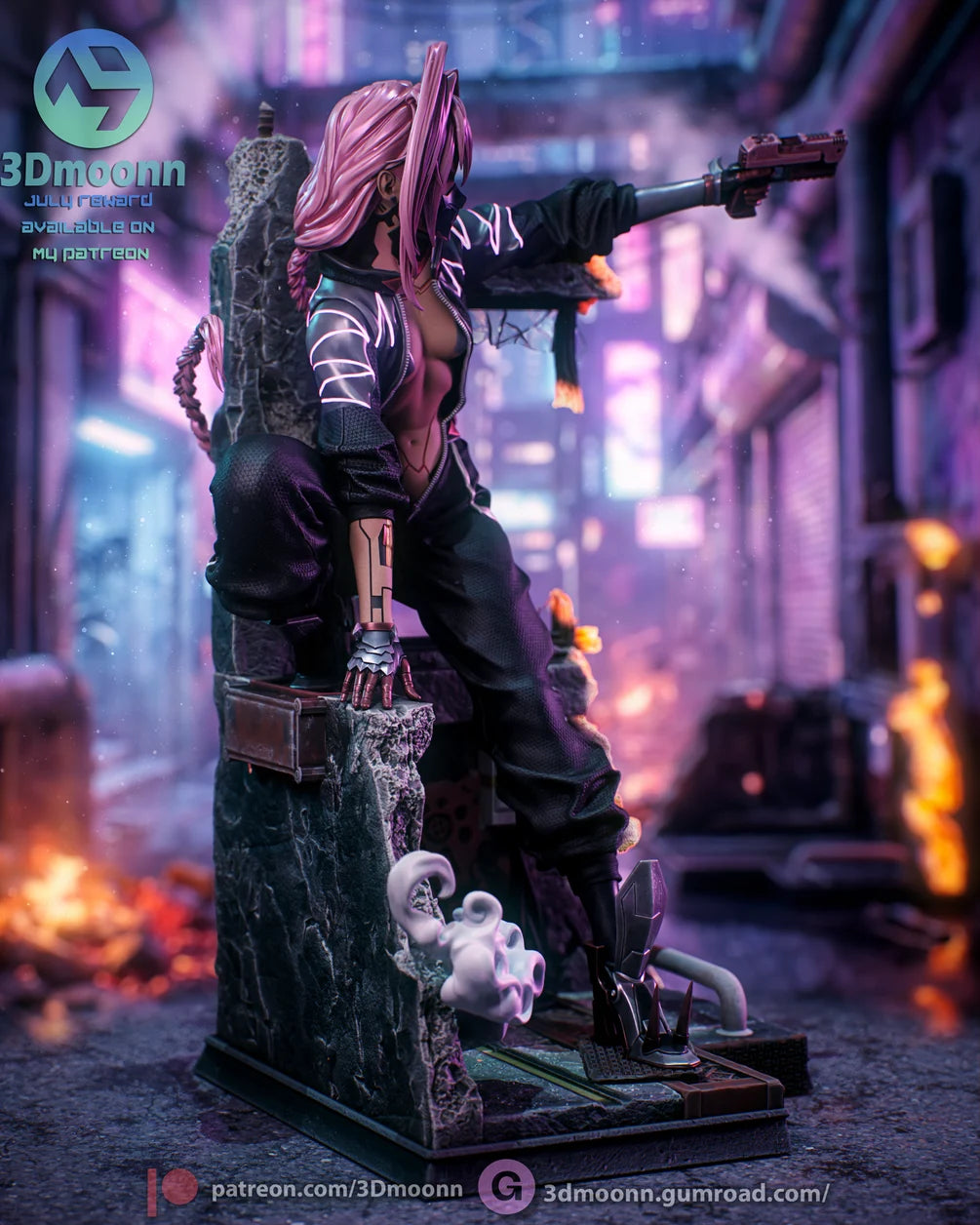 Talia Yang Cyberpunk Statue 1/6 Scale - 3Dmoonn | Billy Bones Emporium