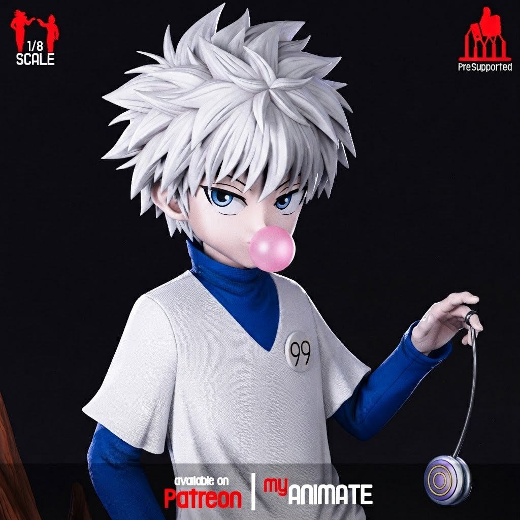 Killua Zoldyck 1/8 Scale Statue | Hunter x Hunter Custom 3D Printed Resin Model (Bubble Gum & Standard Options)
