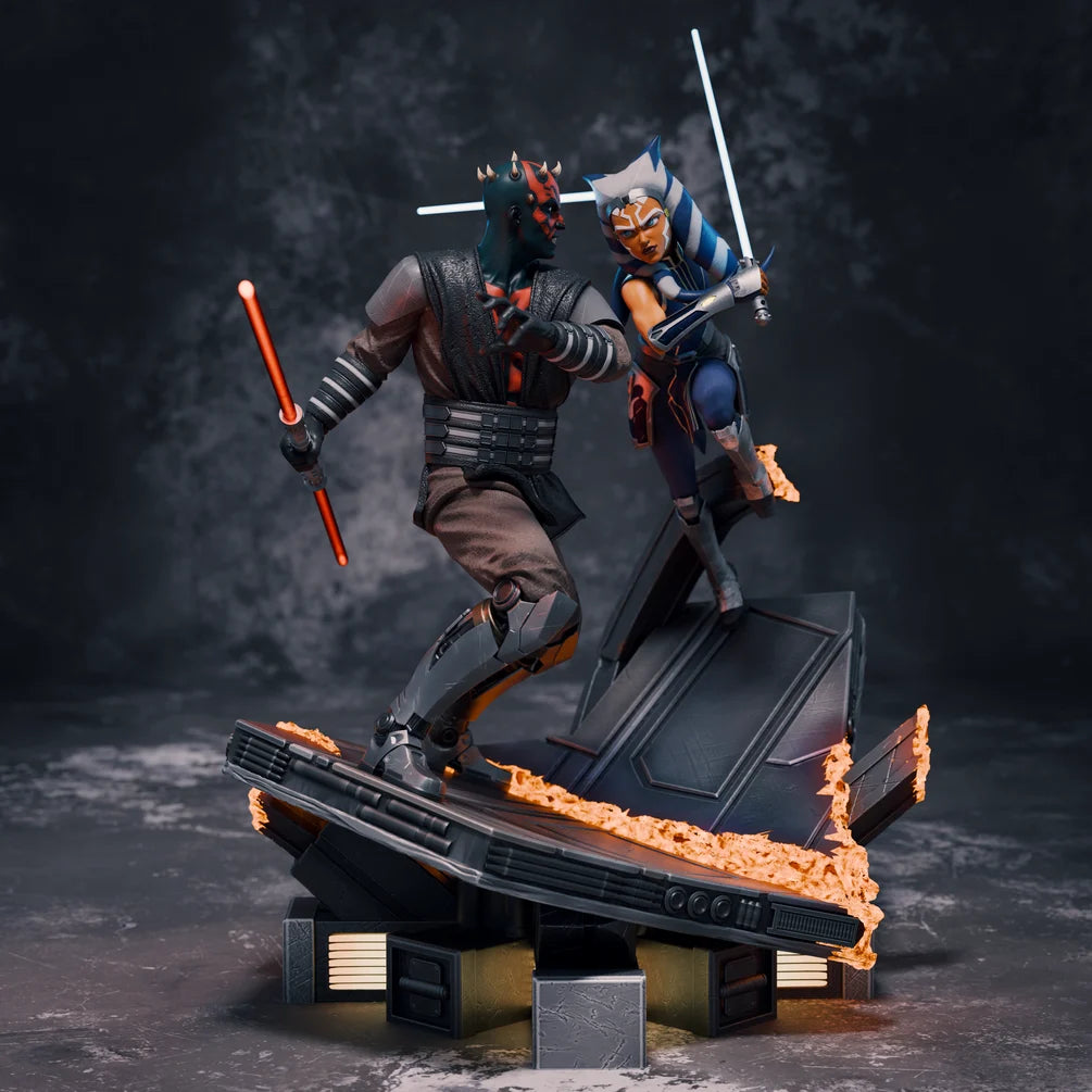 Star Wars: The Clone Wars - Ahsoka vs. Darth Maul Mandalore Duel Diorama | Multiple Scales & Finishes