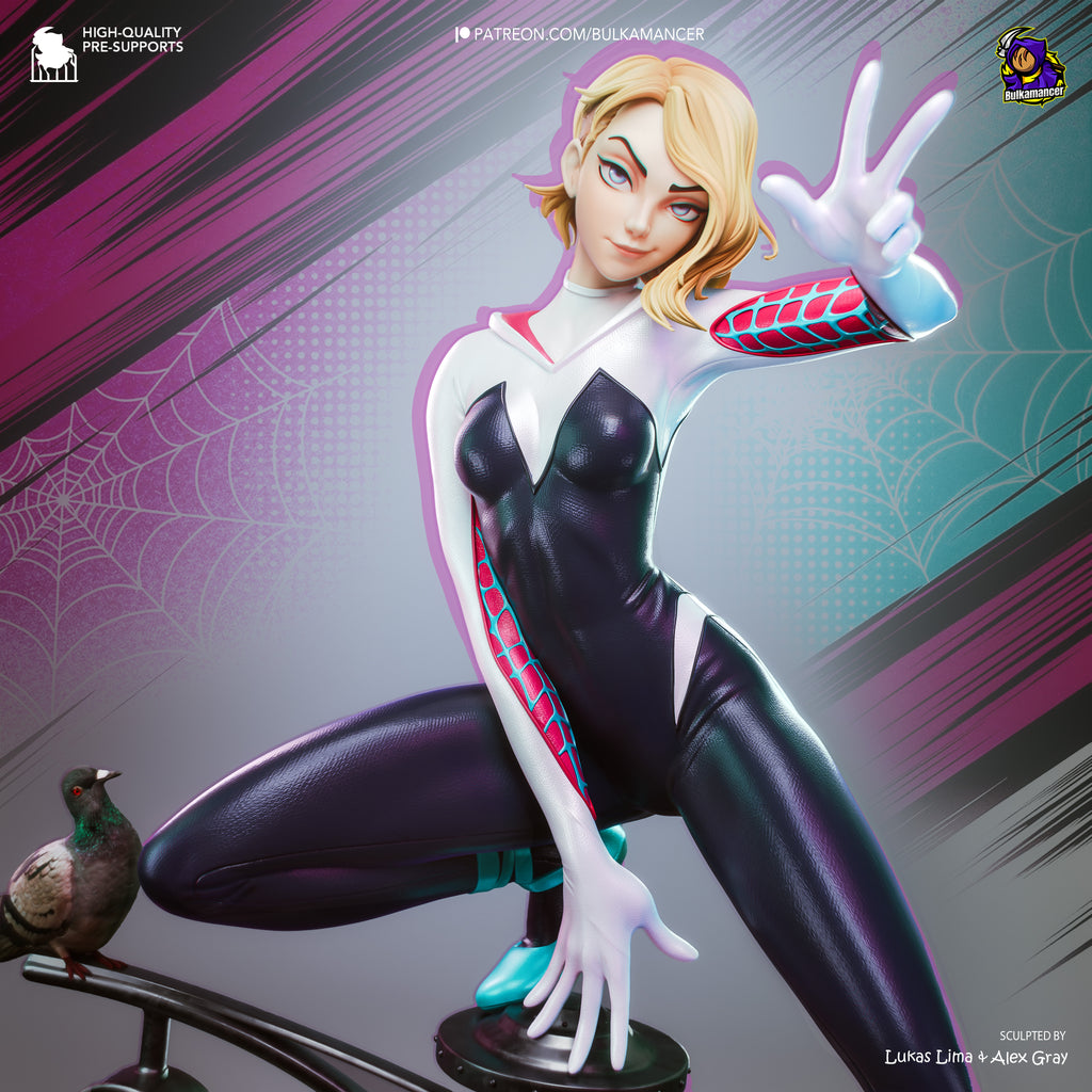 Spider-Gwen Premium Resin Display Miniature | Interchangeable Head Sculpt
