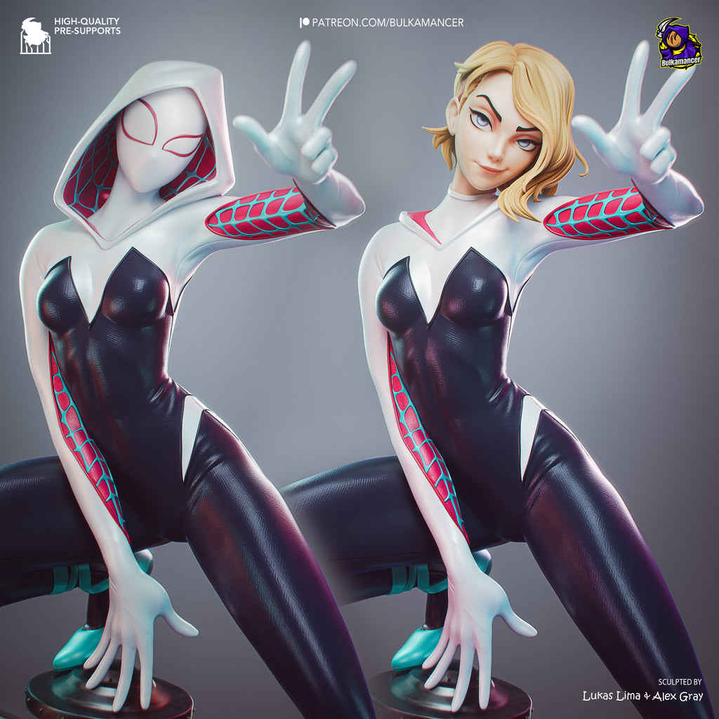 Spider-Gwen Premium Resin Display Miniature | Interchangeable Head Sculpt