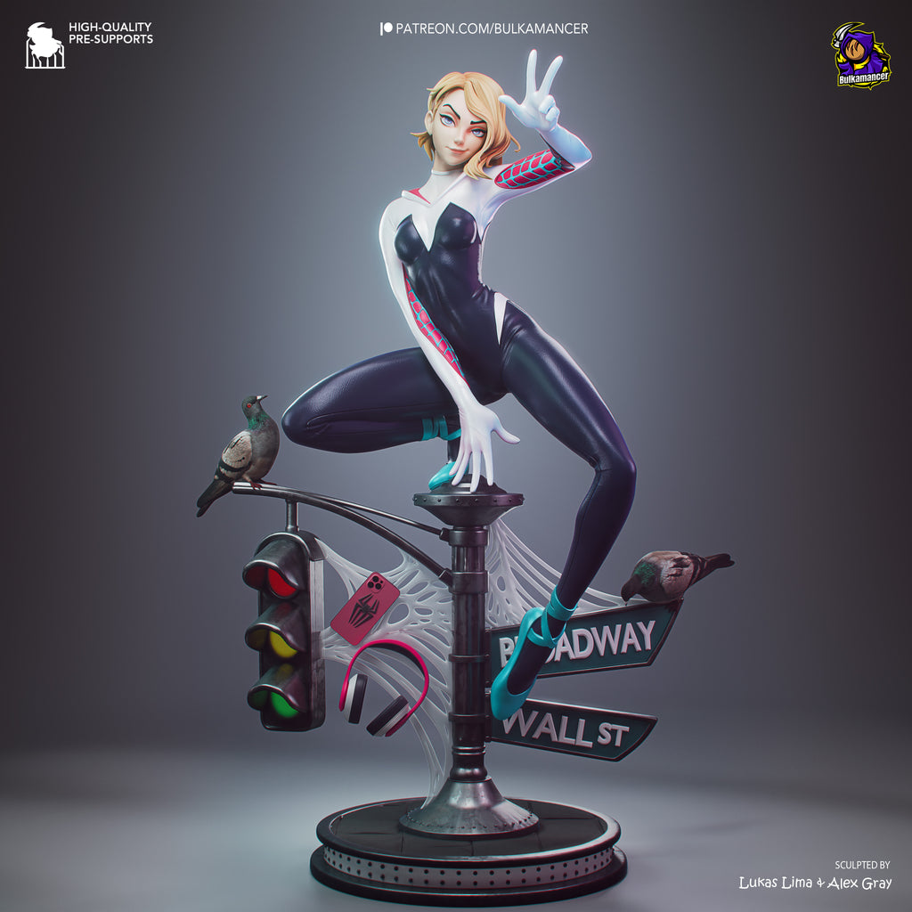 Spider-Gwen Premium Resin Display Miniature | Interchangeable Head Sculpt
