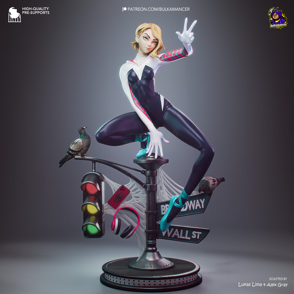 Spider-Gwen Premium Resin Display Miniature | Interchangeable Head Sculpt
