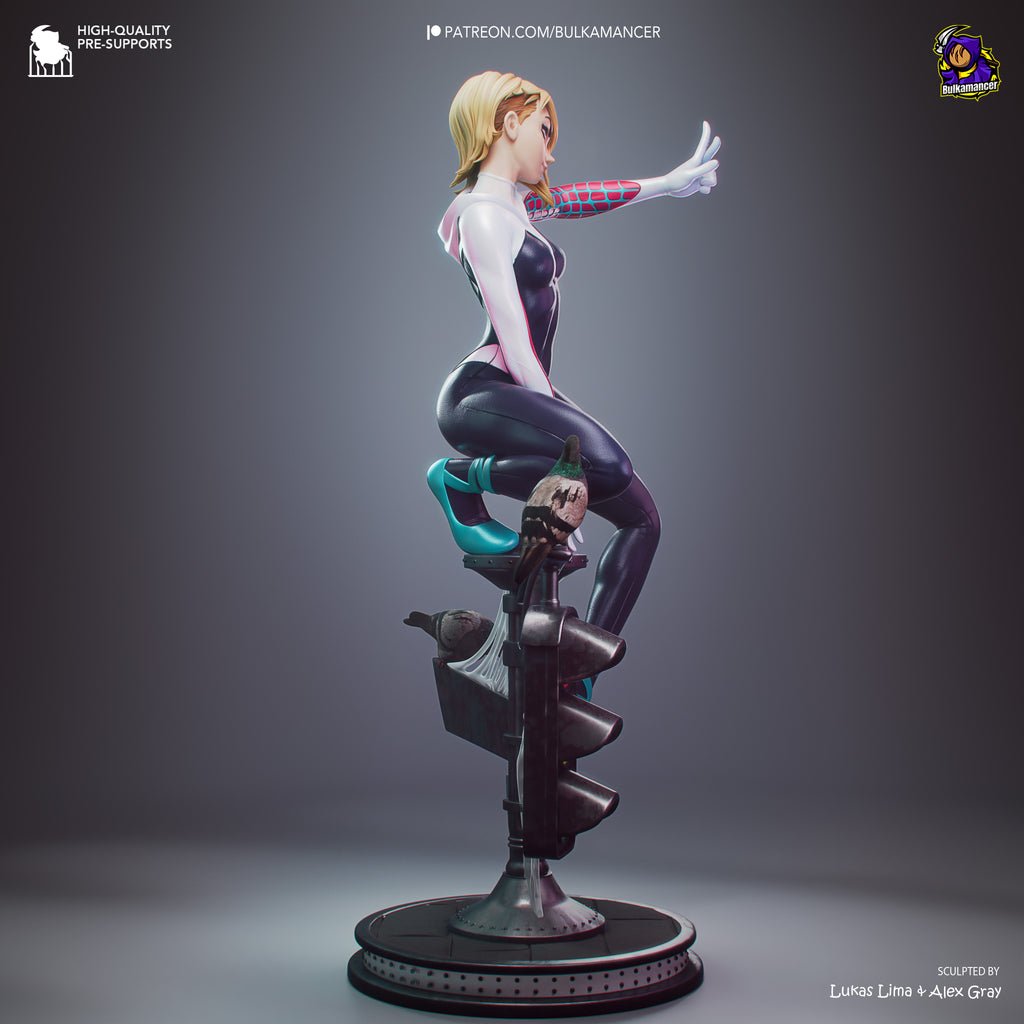 Spider-Gwen Premium Resin Display Miniature | Interchangeable Head Sculpt