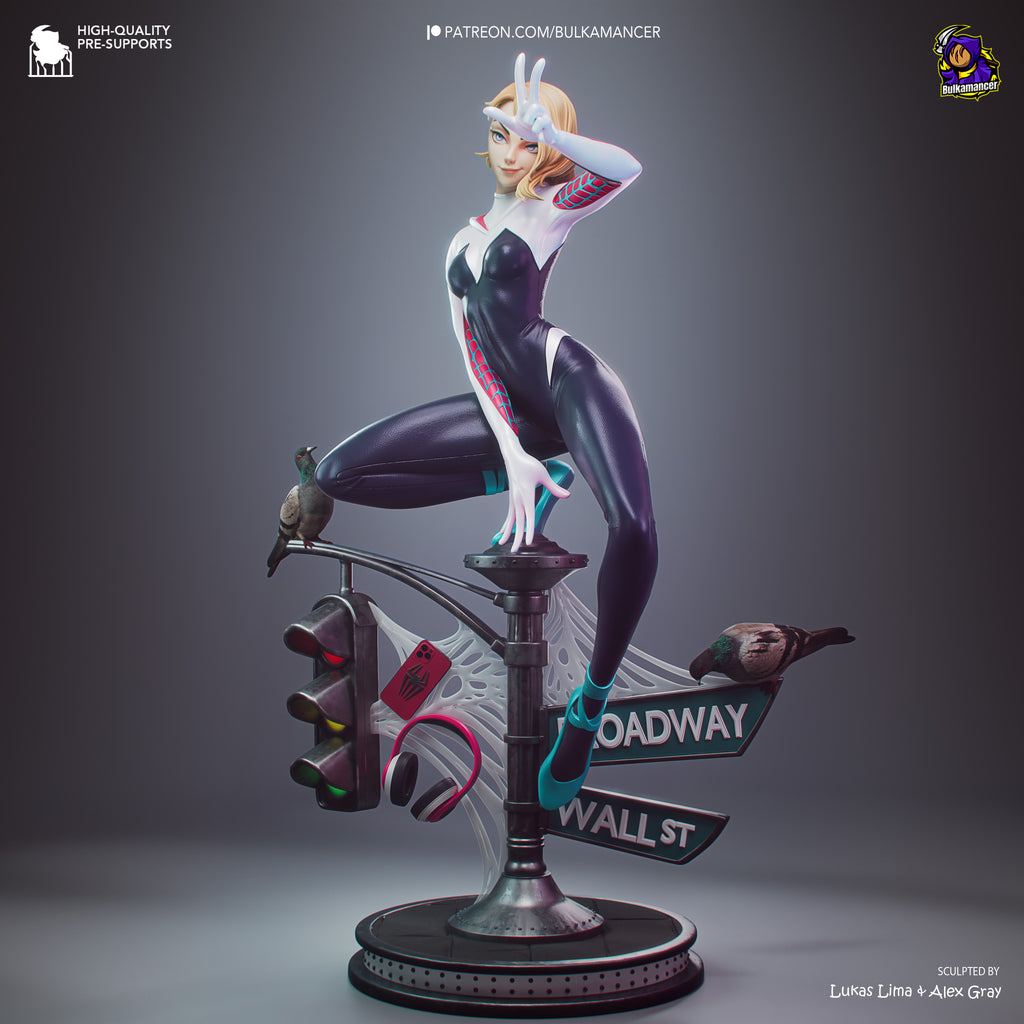 Spider-Gwen Premium Resin Display Miniature | Interchangeable Head Sculpt