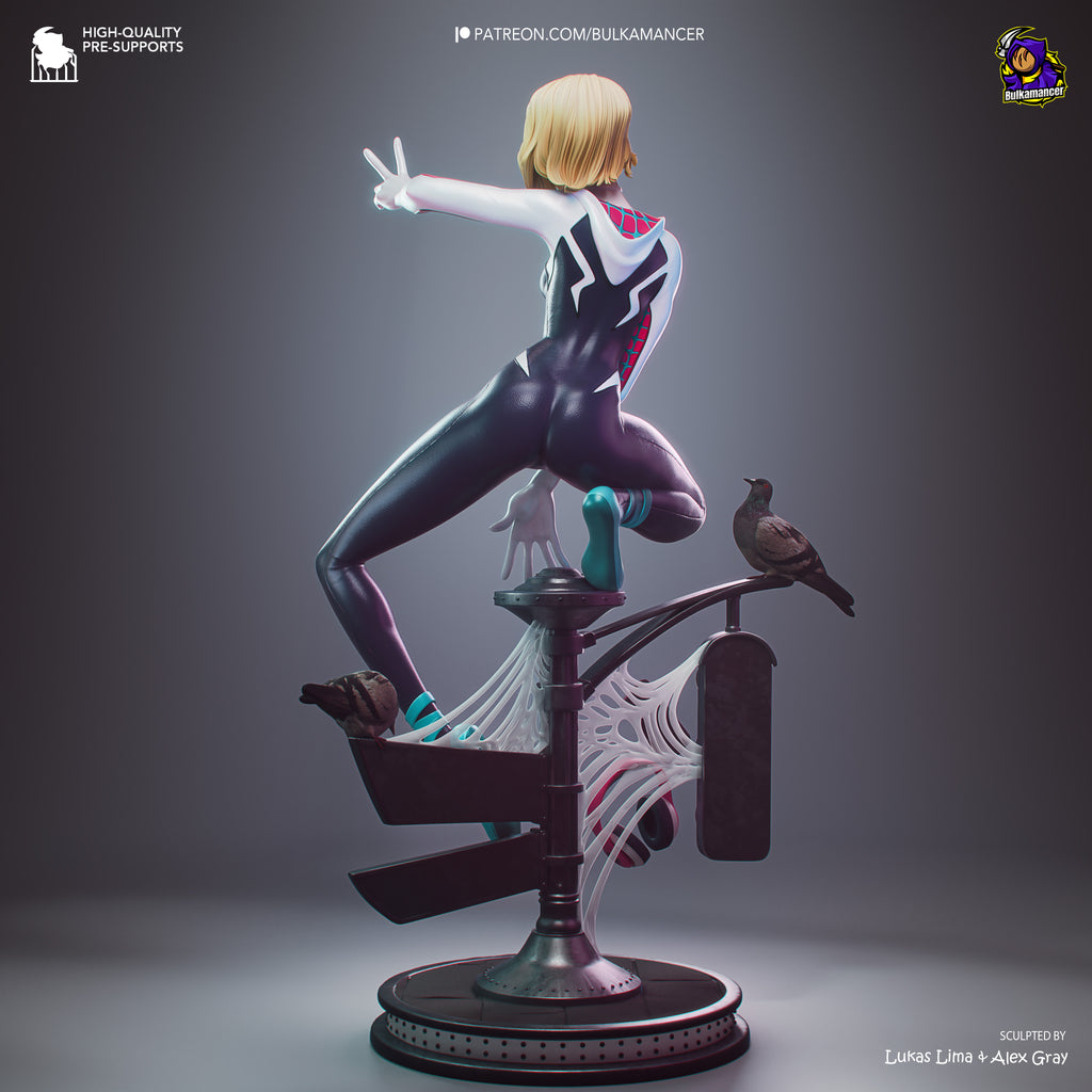 Spider-Gwen Premium Resin Display Miniature | Interchangeable Head Sculpt