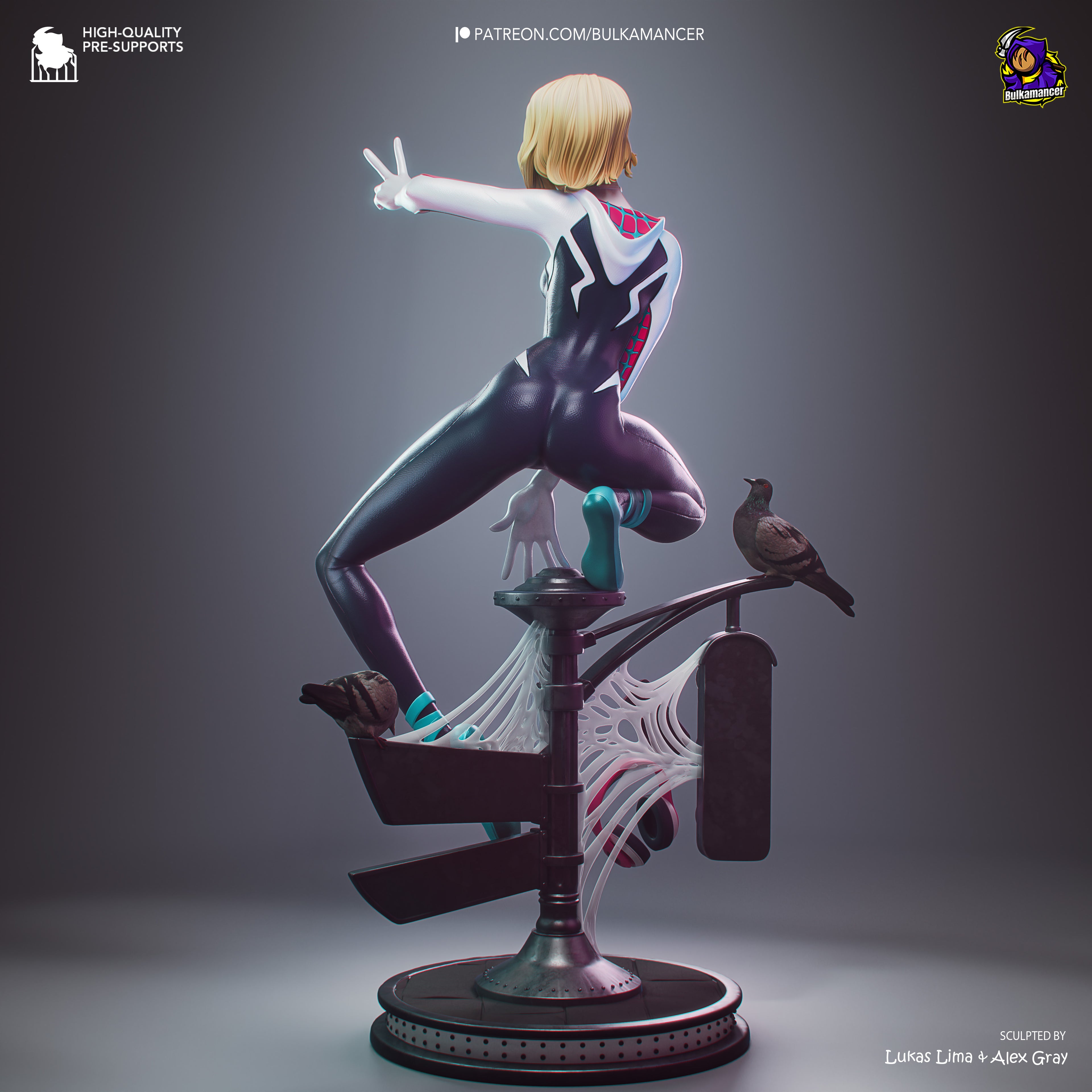 Spider-Gwen Premium Resin Display Miniature | Interchangeable Head Sculpt