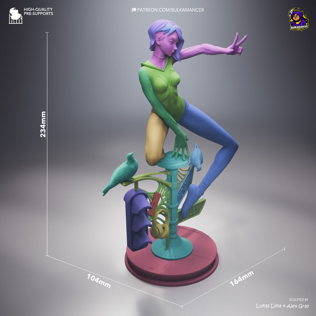 Spider-Gwen Premium Resin Display Miniature | Interchangeable Head Sculpt