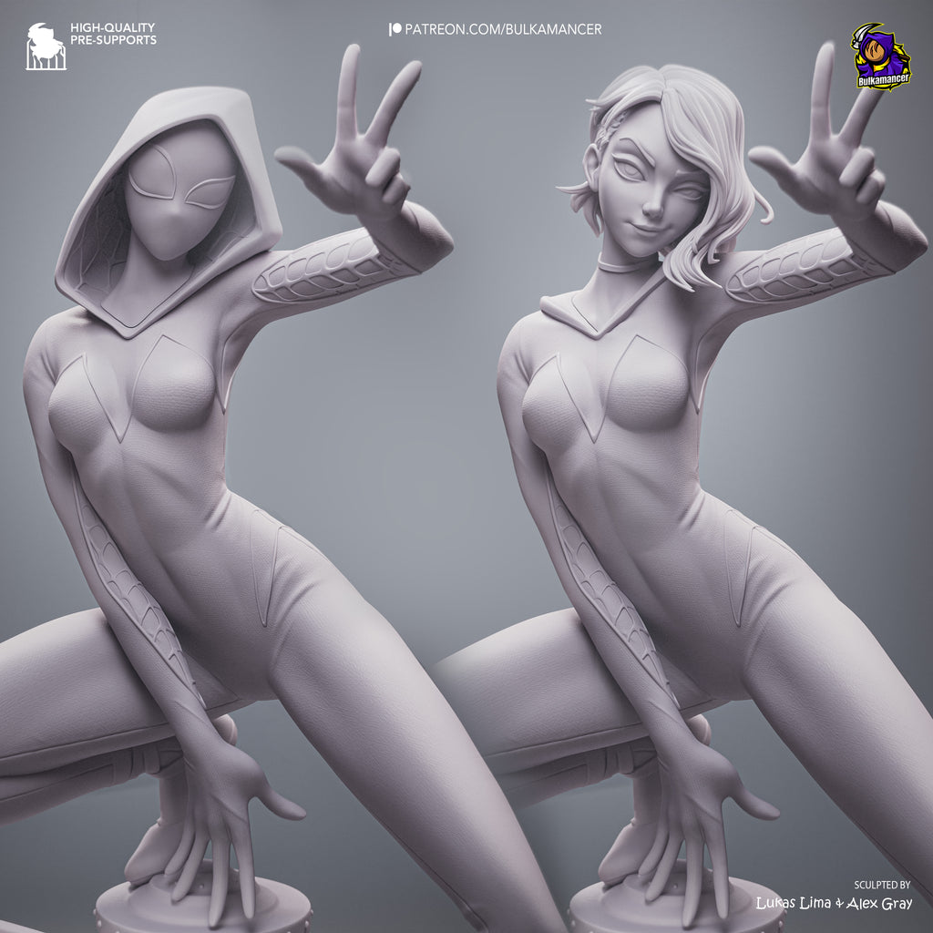 Spider-Gwen Premium Resin Display Miniature | Interchangeable Head Sculpt