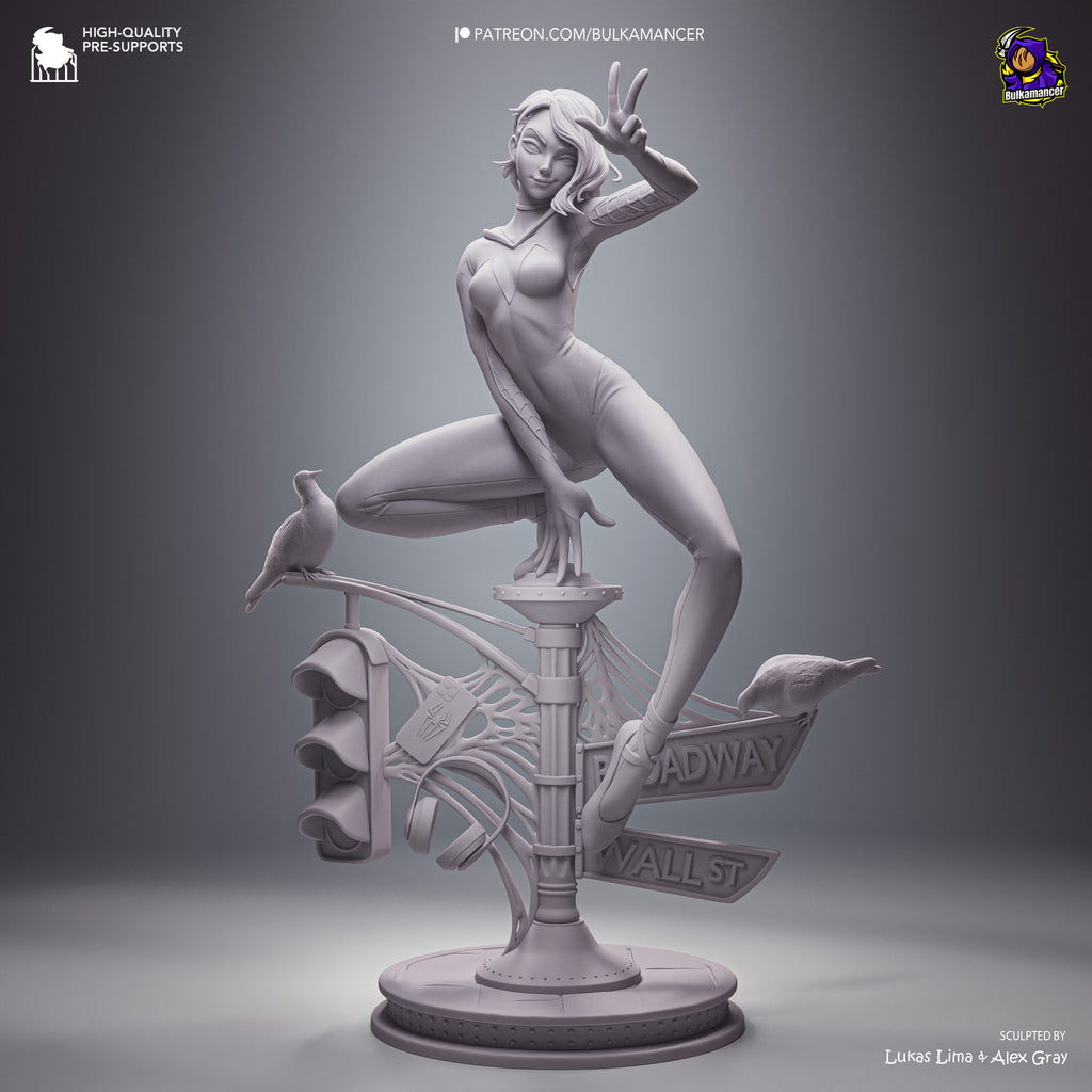 Spider-Gwen Premium Resin Display Miniature | Interchangeable Head Sculpt