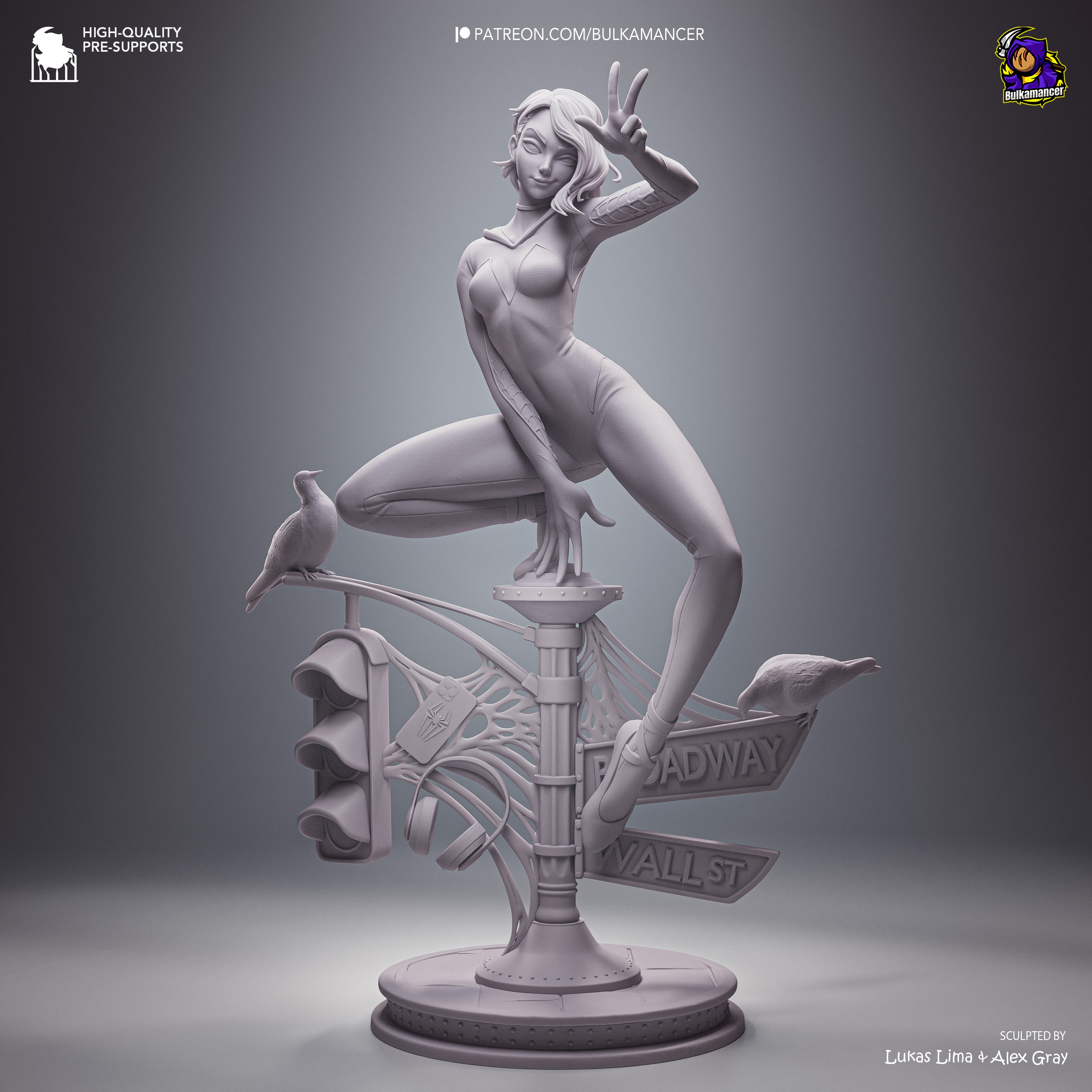 Spider-Gwen Premium Resin Display Miniature | Interchangeable Head Sculpt